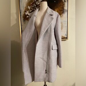 Rebecca Minkoff 100% Virgin wool /silk blend two toned jacket peacoat size S EC~
